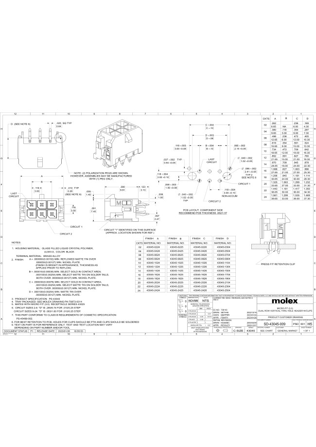 Micro-Fit 3.0 Connector (43045) | Molex | MISUMI MEXICO